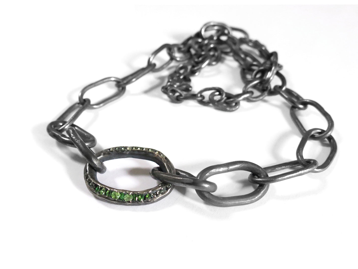 TSAVORITE GARNET & TSAVORITE GARNET & GREEN SAPPHIRE CHAIN