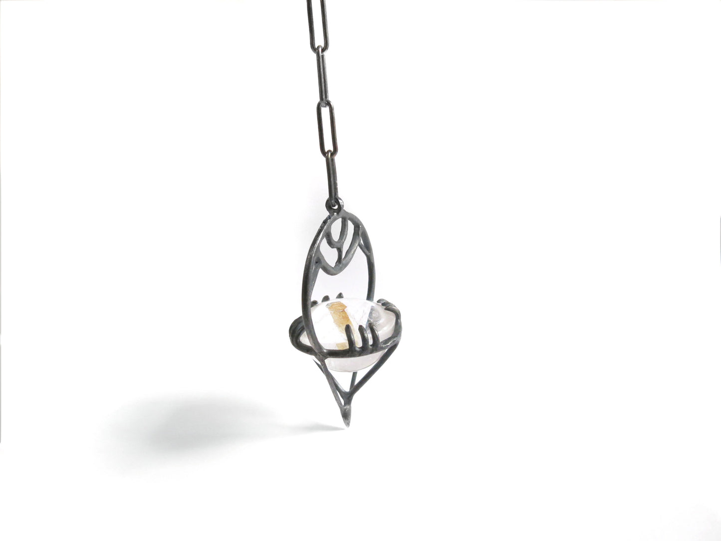 BIG PHANTOM QUARTZ & SAPPHIRE PENDULUM