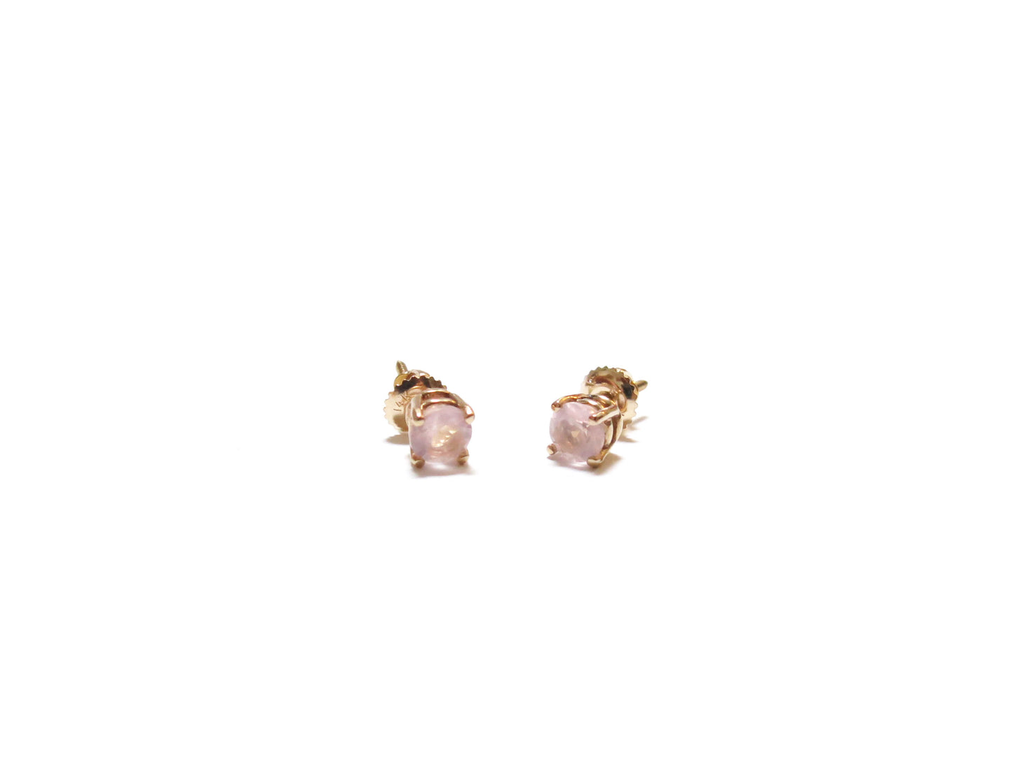 14K ROSE QUARTZ STUDS