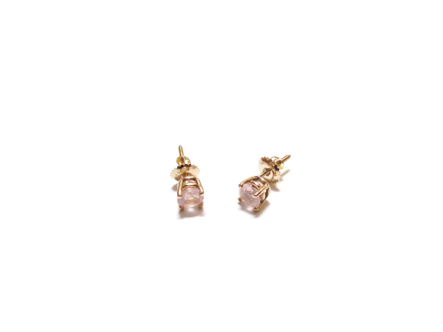 14K ROSE QUARTZ STUDS