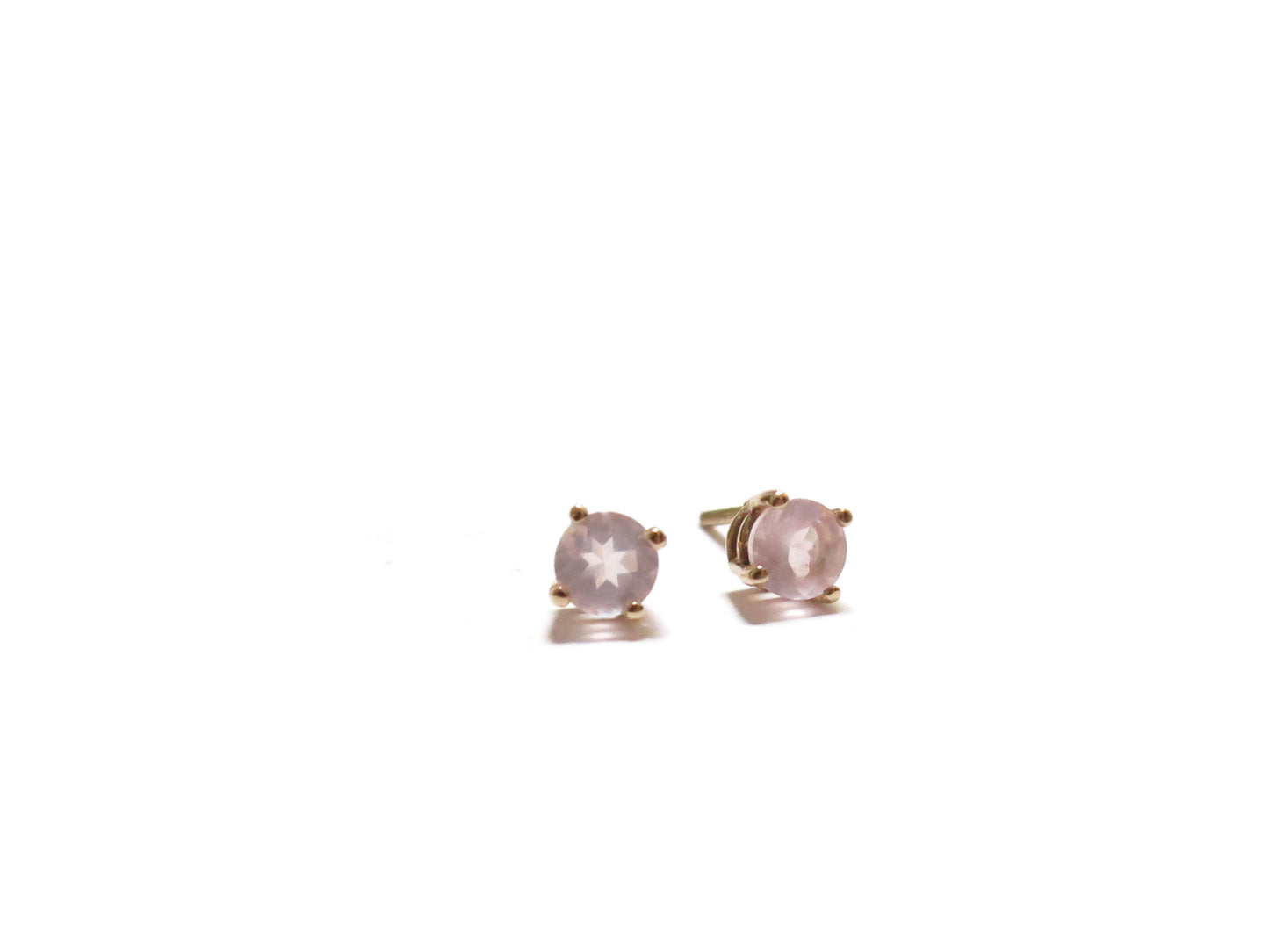 14K ROSE QUARTZ STUDS