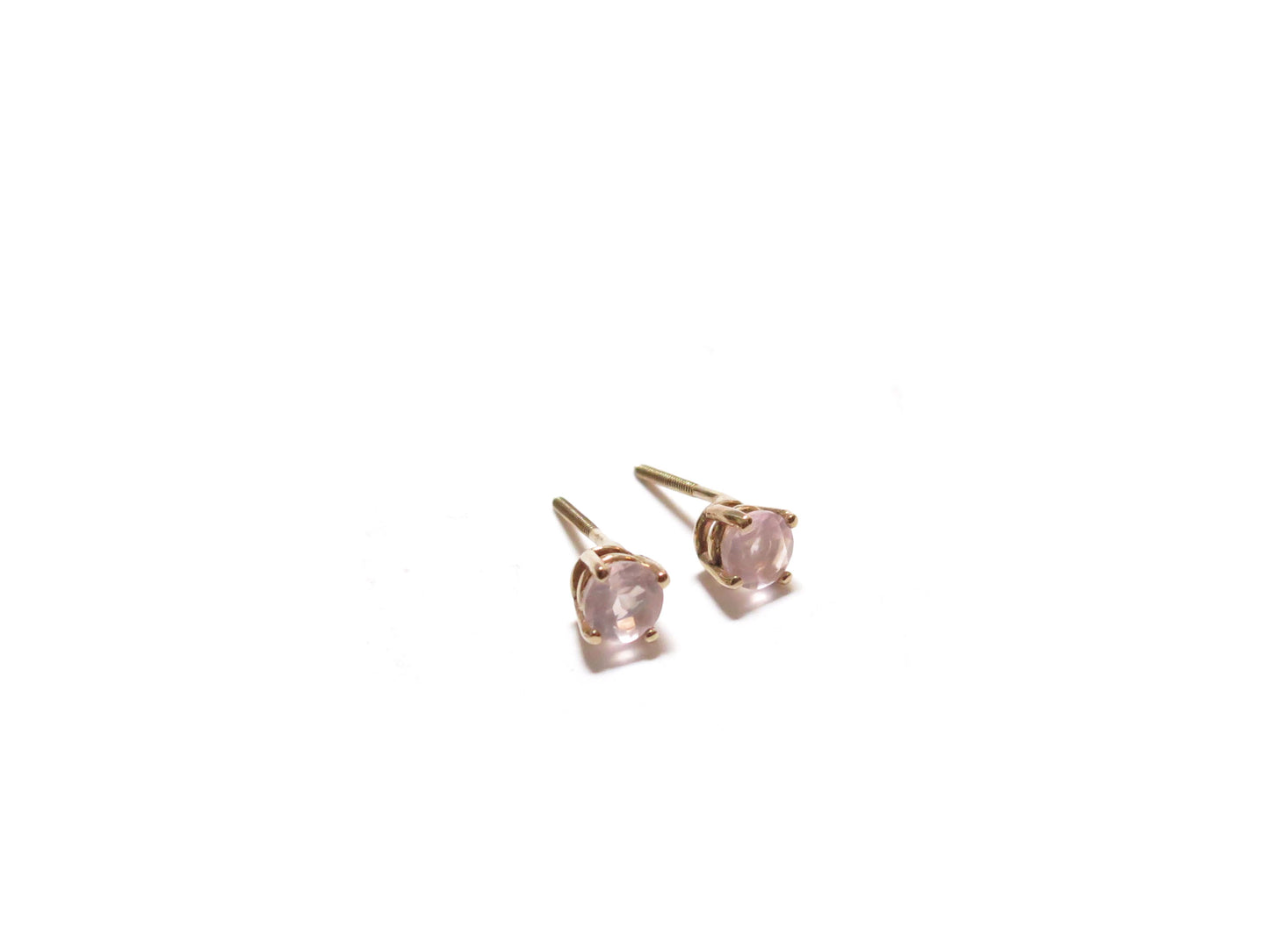 14K ROSE QUARTZ STUDS