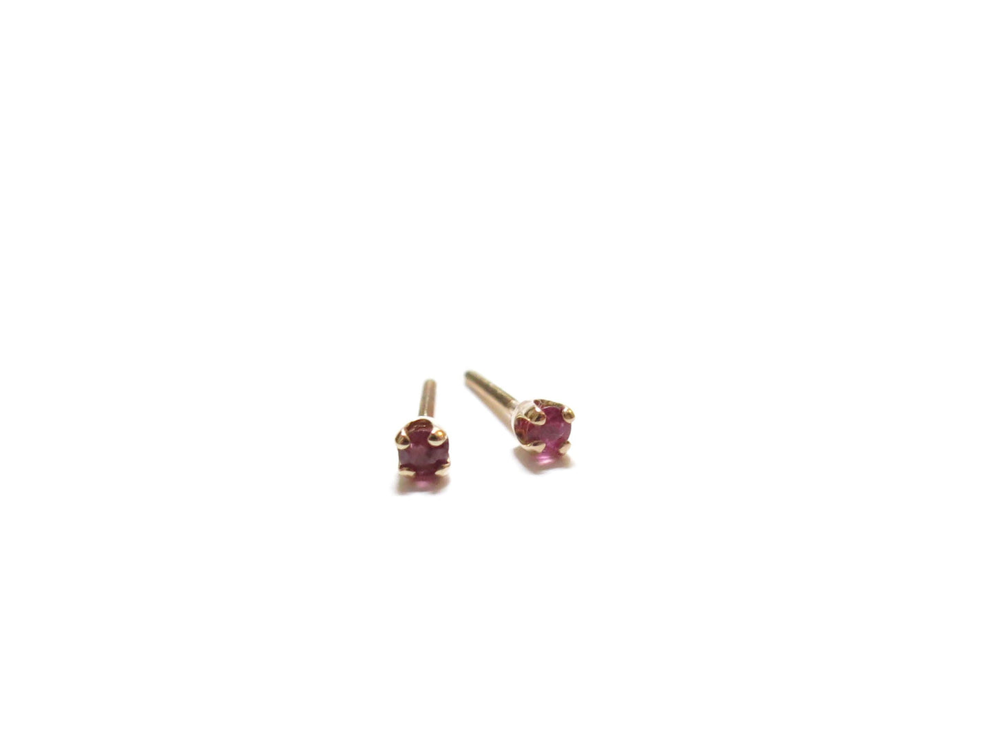 14K MINI RUBY STUDS