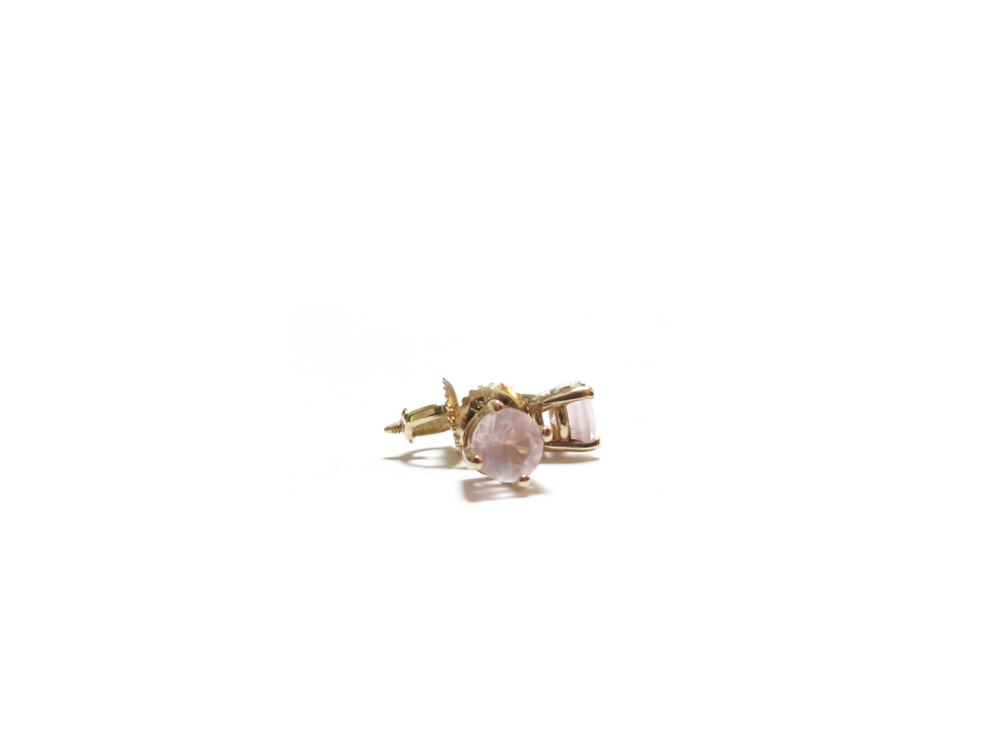 14K ROSE QUARTZ STUDS