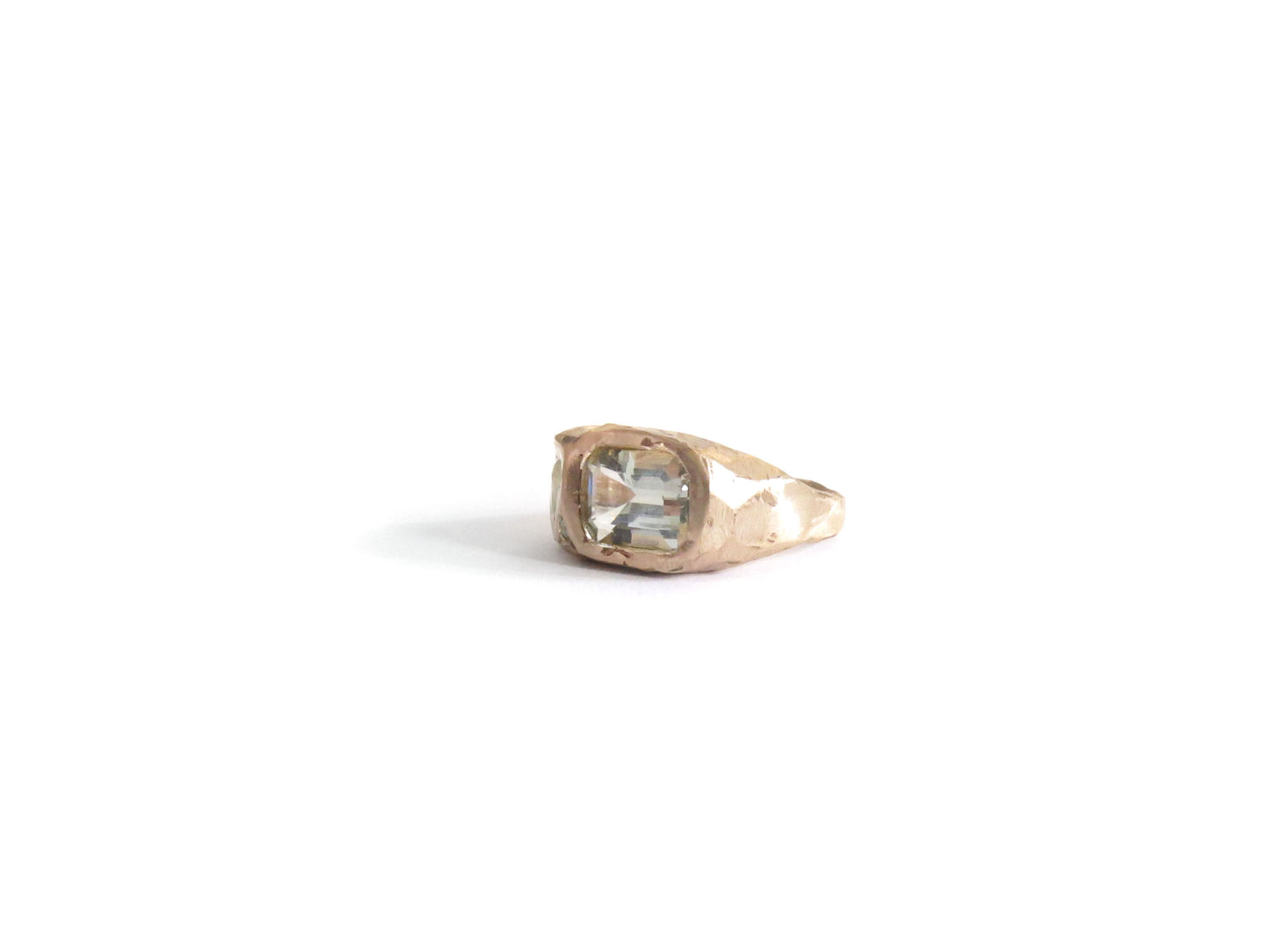 14K PRASIOLITE & SAPPHIRE & TOURMALINE RING