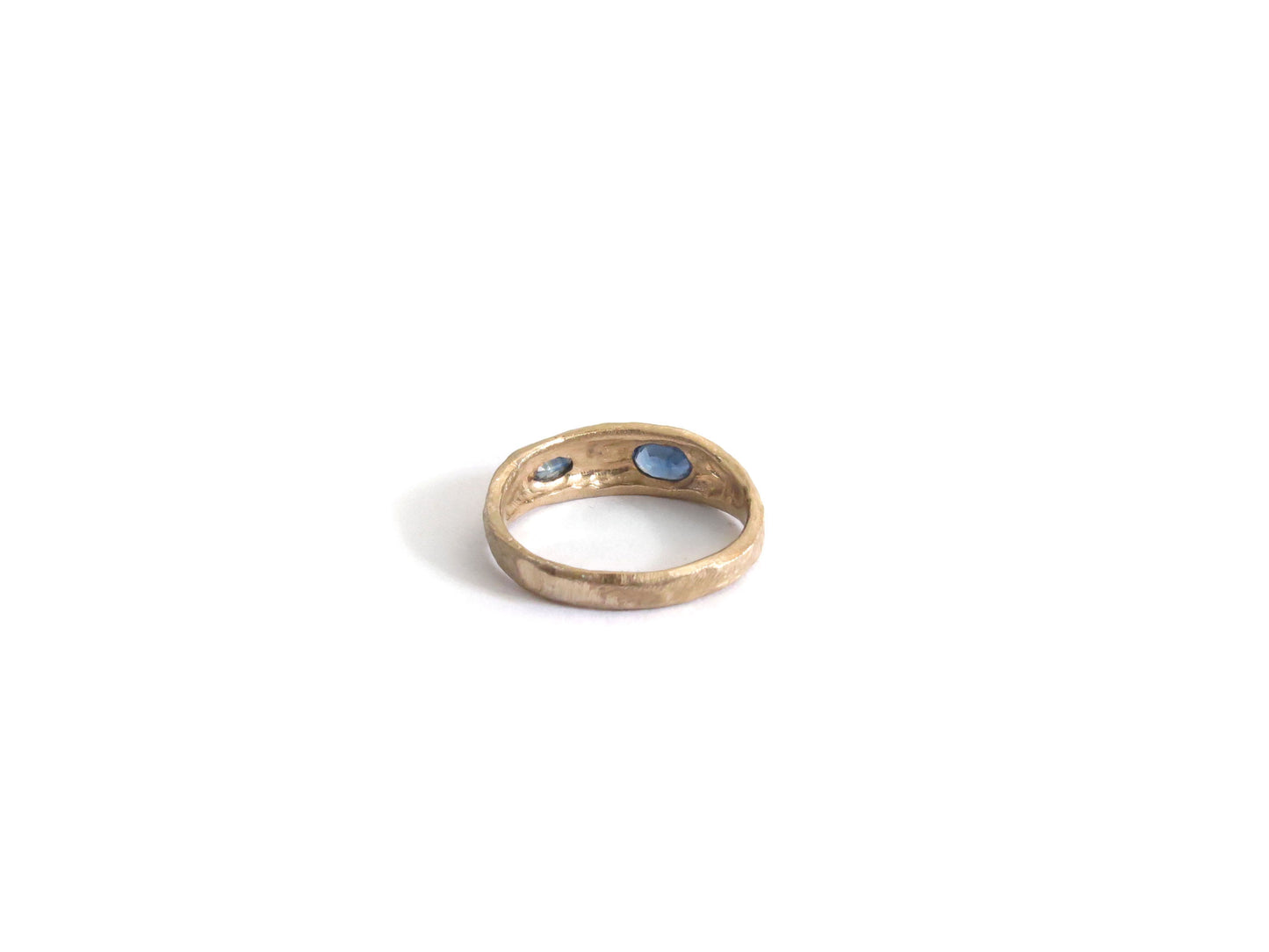 14K SAPPHIRE & SAPPHIRE RING