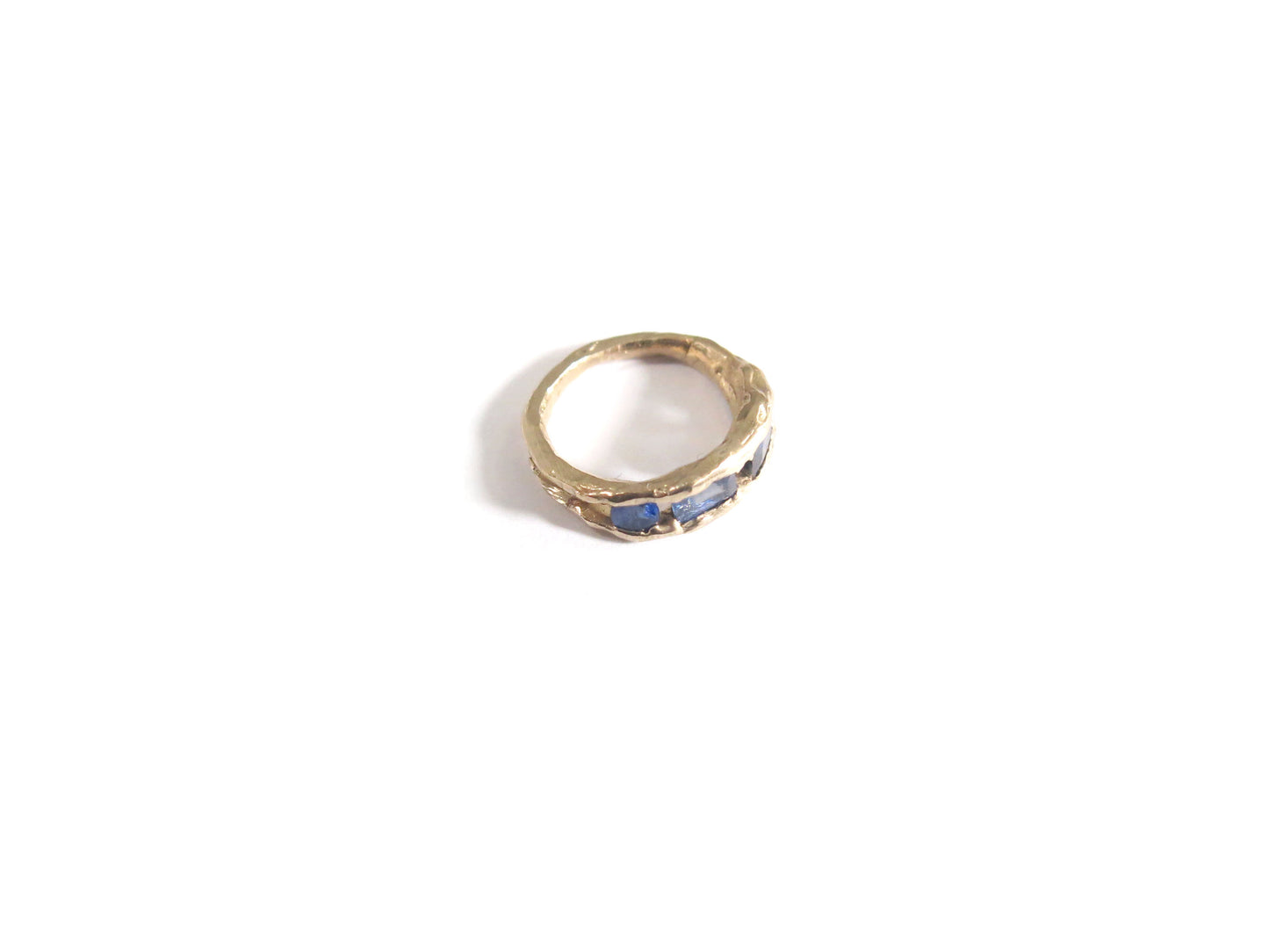 14K FOUR SAPPHIRES RING