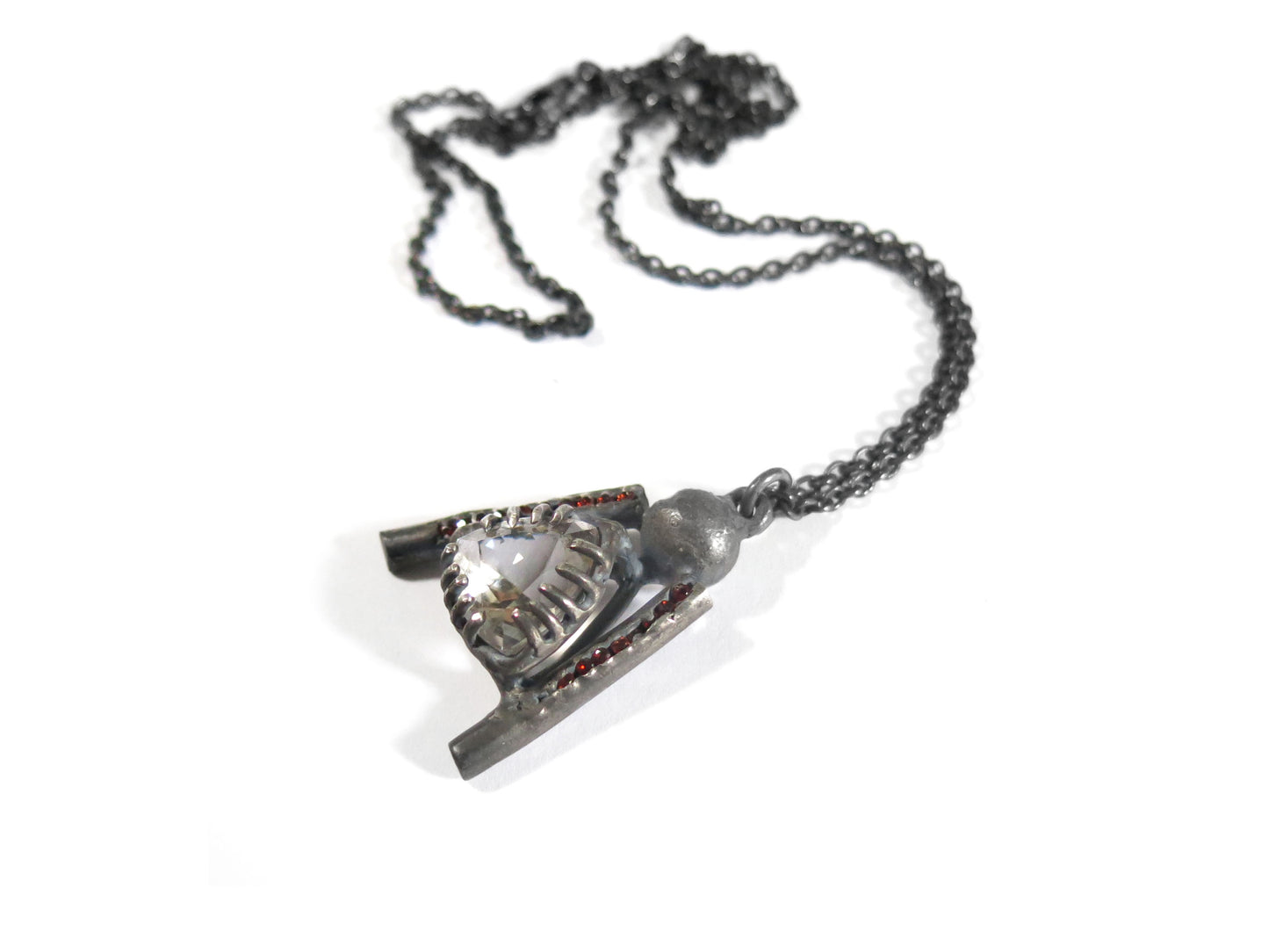 SMOKEY QUARTZ + GARNET PENDANT