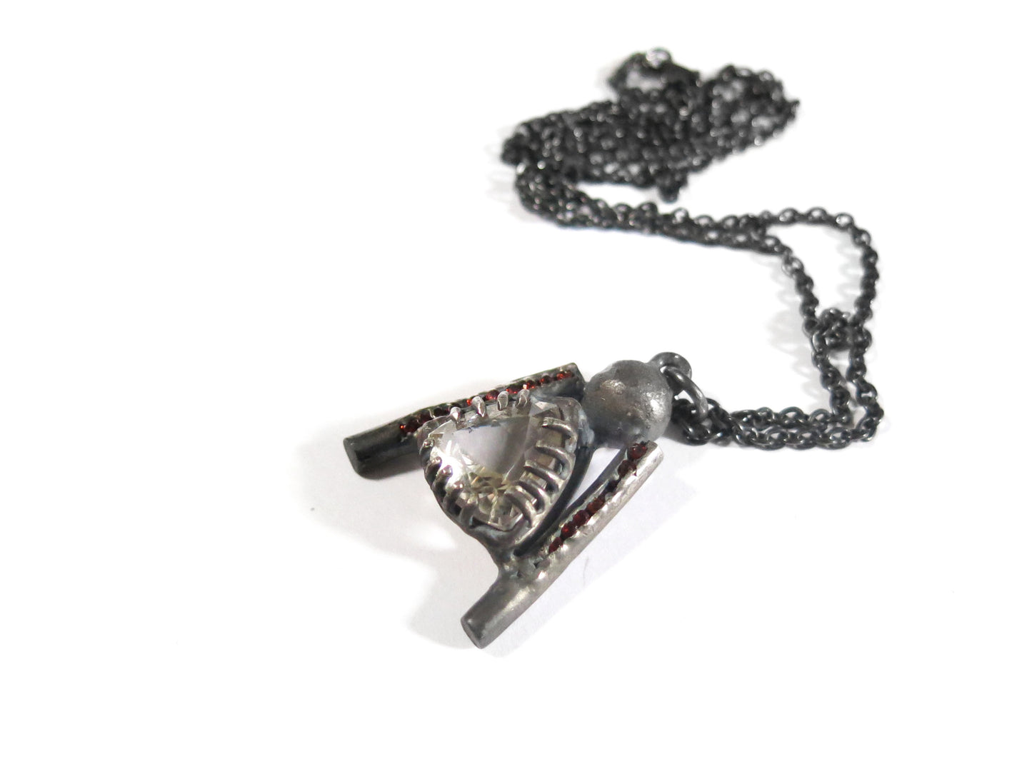 SMOKEY QUARTZ + GARNET PENDANT