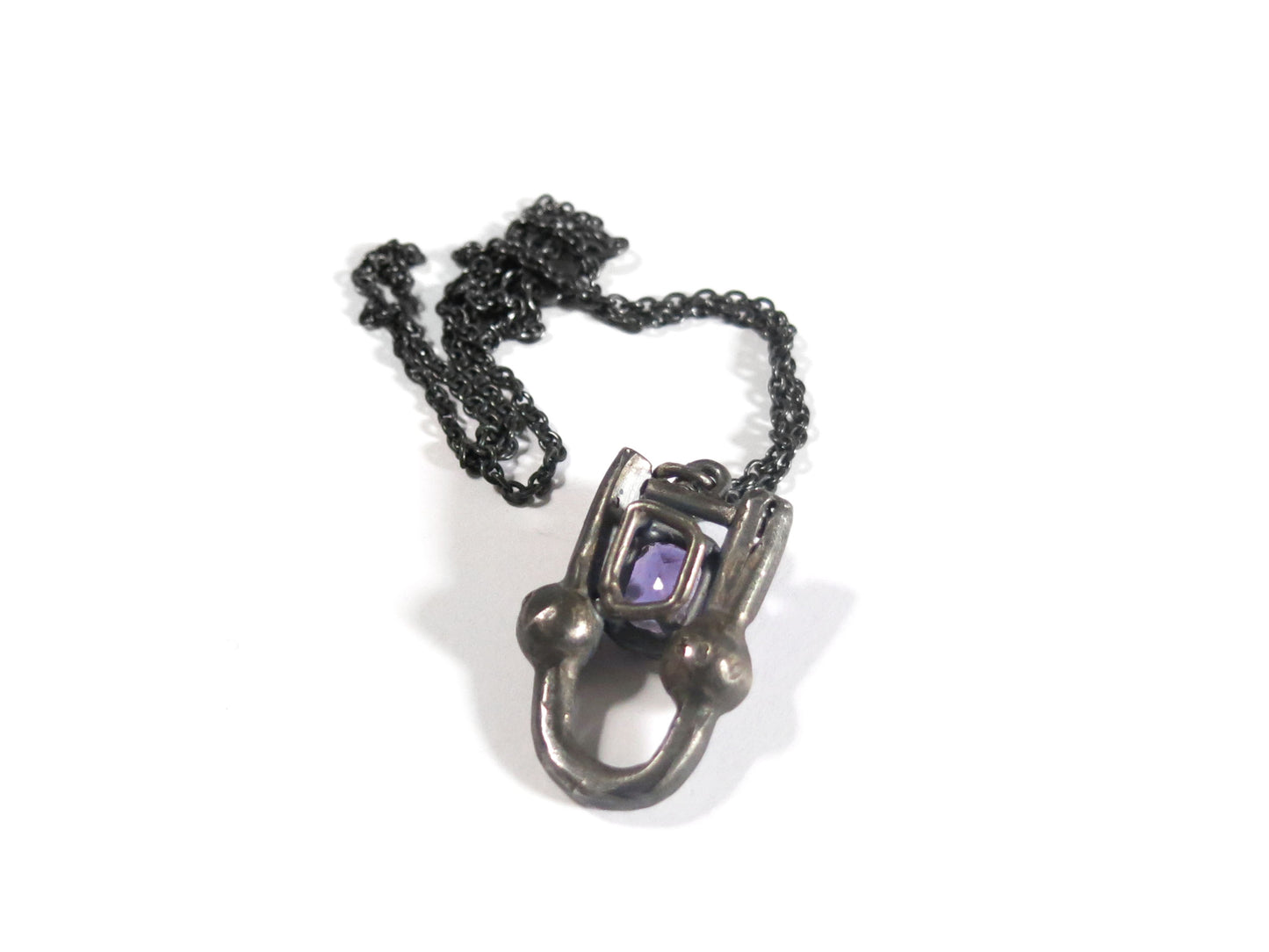 AMETHYST + RUBIES + SAPPHIRES PENDANT