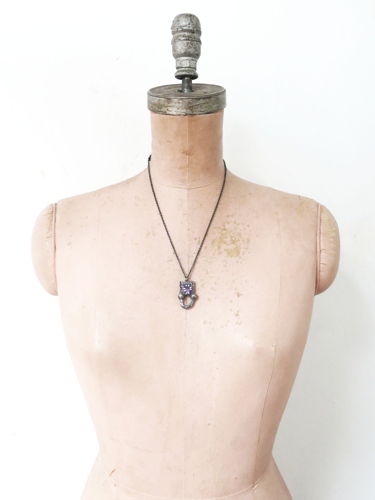 AMETHYST + RUBIES + SAPPHIRES PENDANT