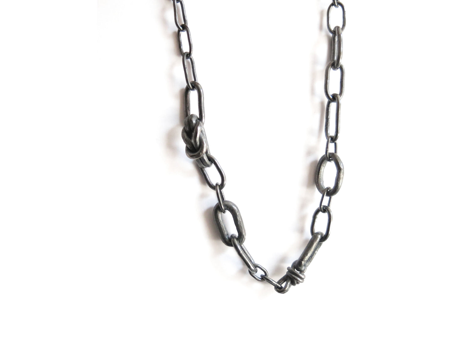SAPPHIRES & GARNET MIX KNOT CHAIN