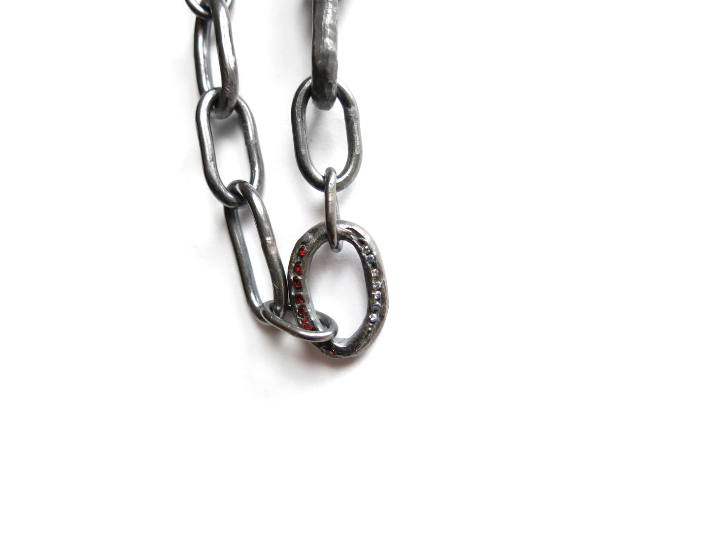SAPPHIRES & GARNET MIX KNOT CHAIN