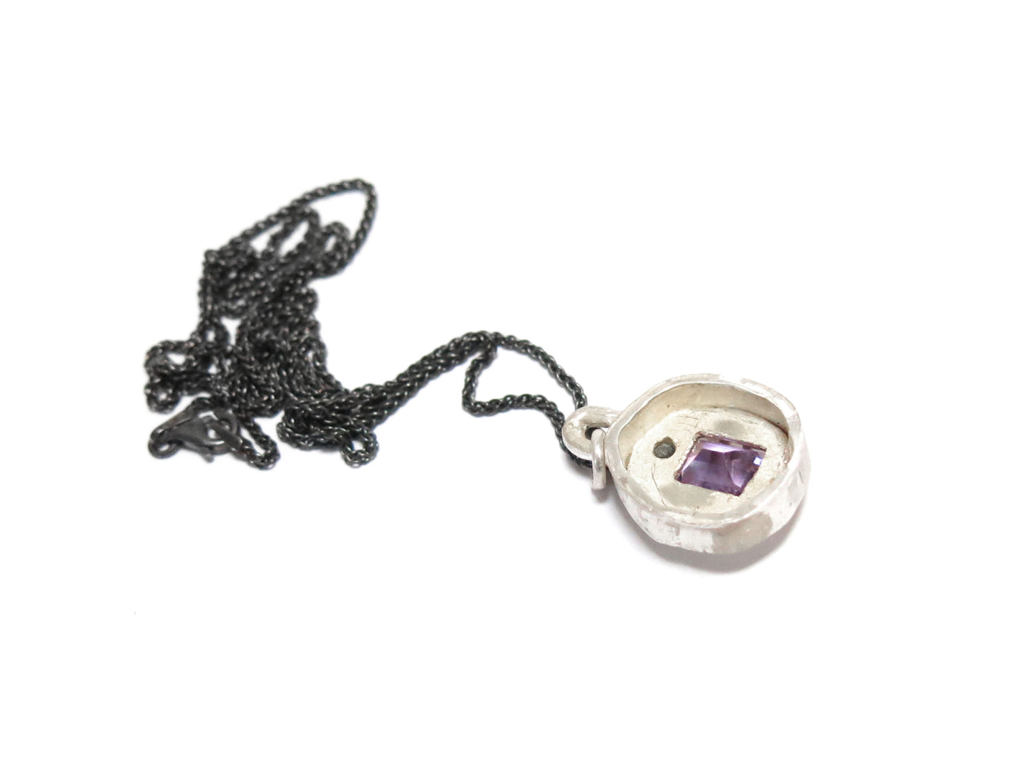AMETHYST + GREEN SAPPHIRE PENDANT
