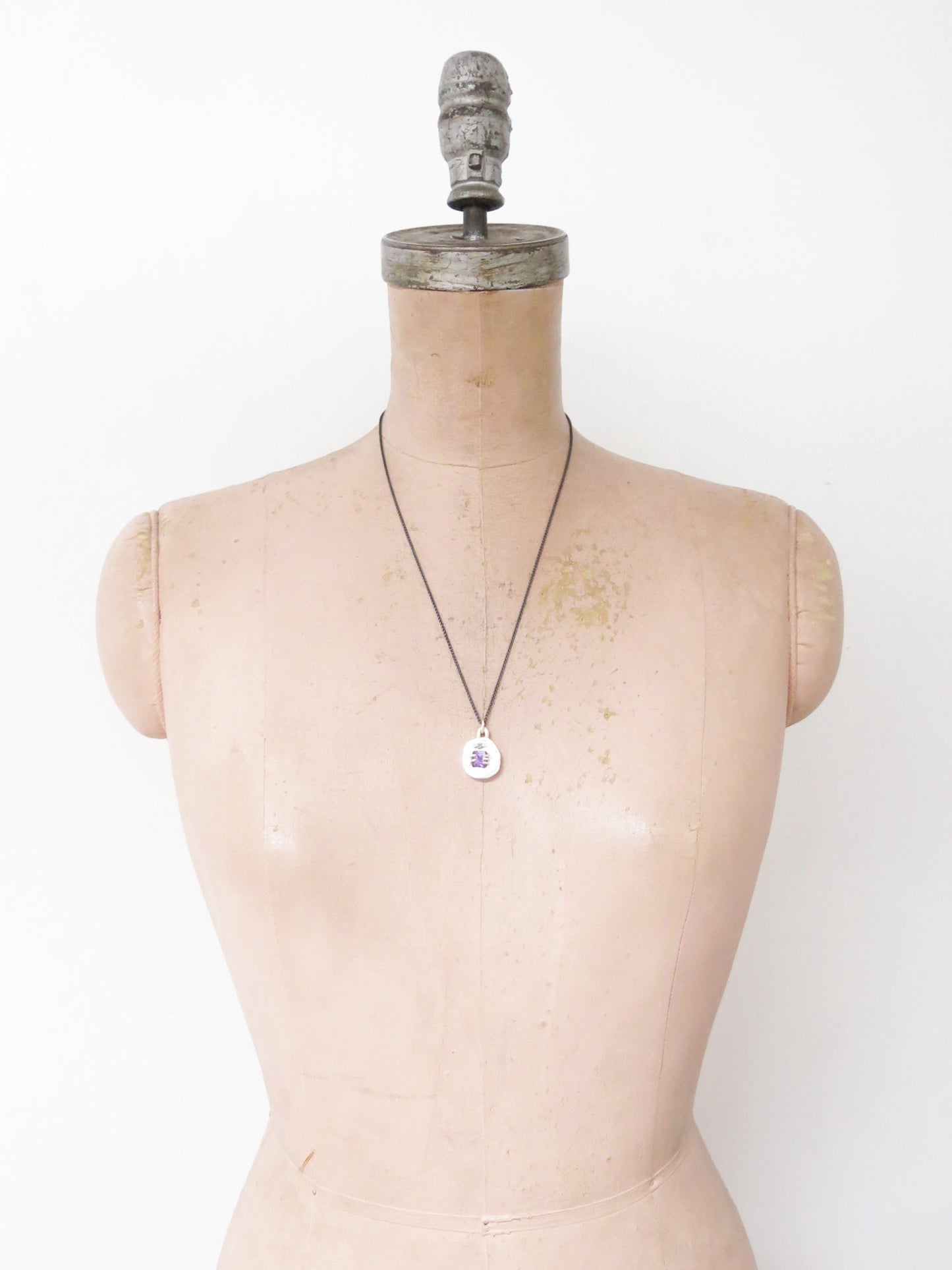 AMETHYST + GREEN SAPPHIRE PENDANT