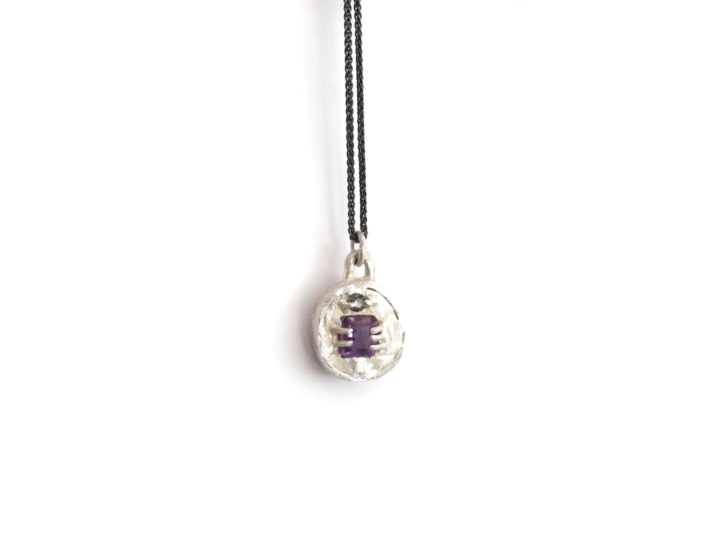 AMETHYST + GREEN SAPPHIRE PENDANT