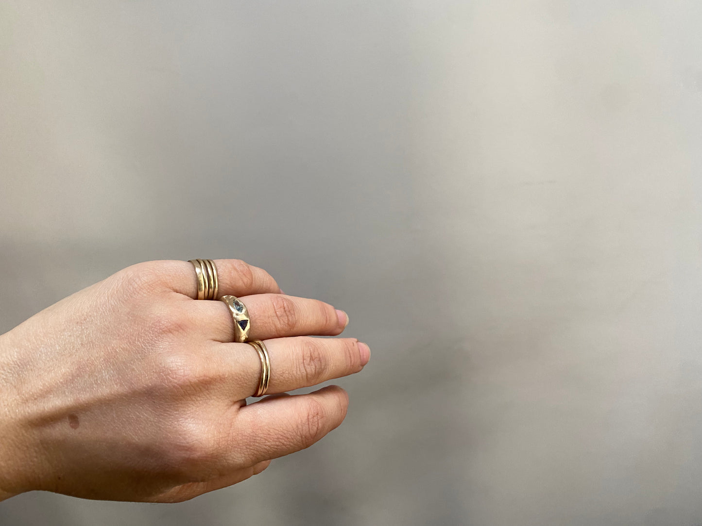 14K SAPPHIRE & SAPPHIRE RING