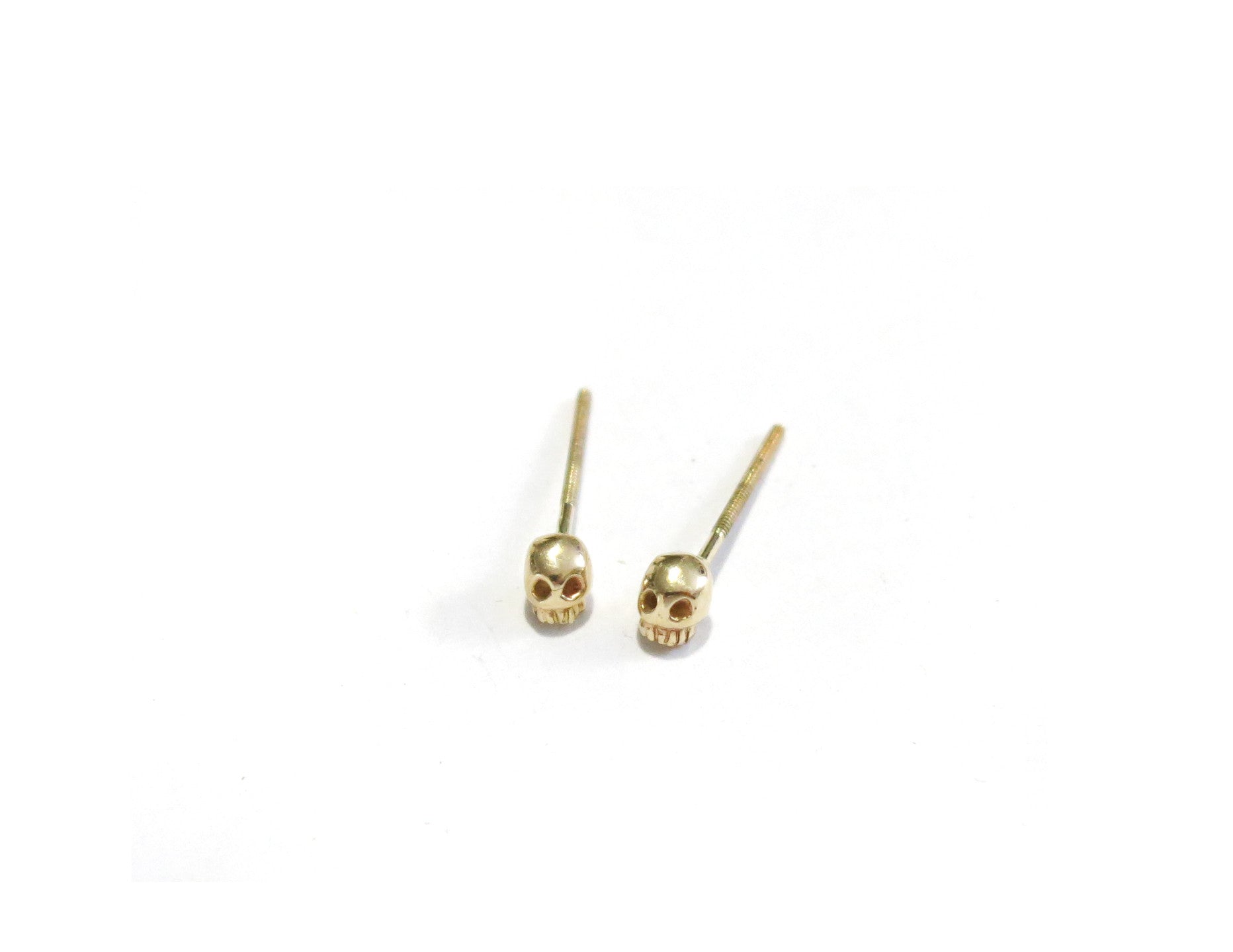 MICRO SKULL STUDS - 14K GOLD - elaine ho - 2