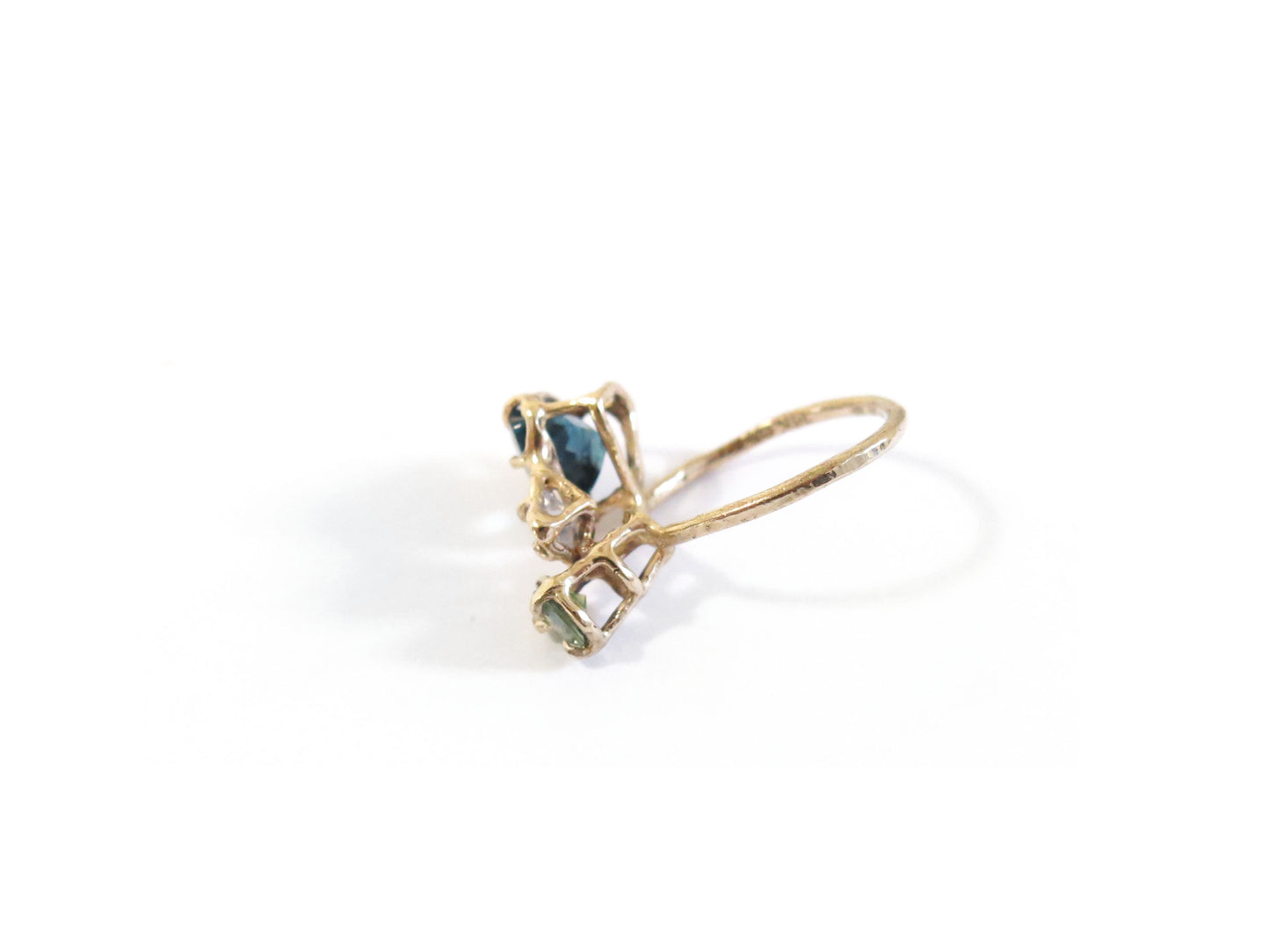 14K TOPAZ & SAPPHIRE & SAPPHIRE RING