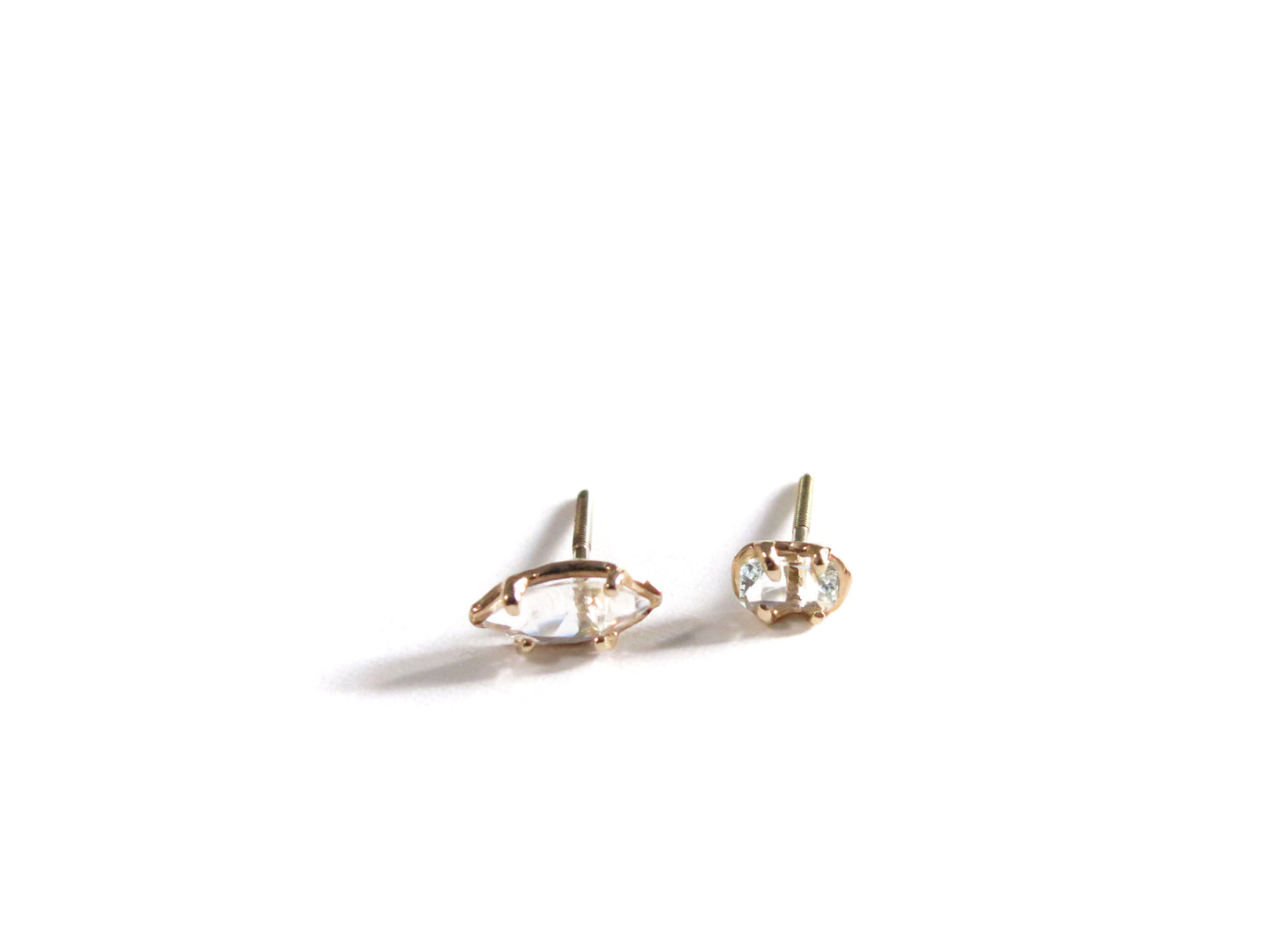 14K MINI QUARTZ + MINI AQUAMARINE