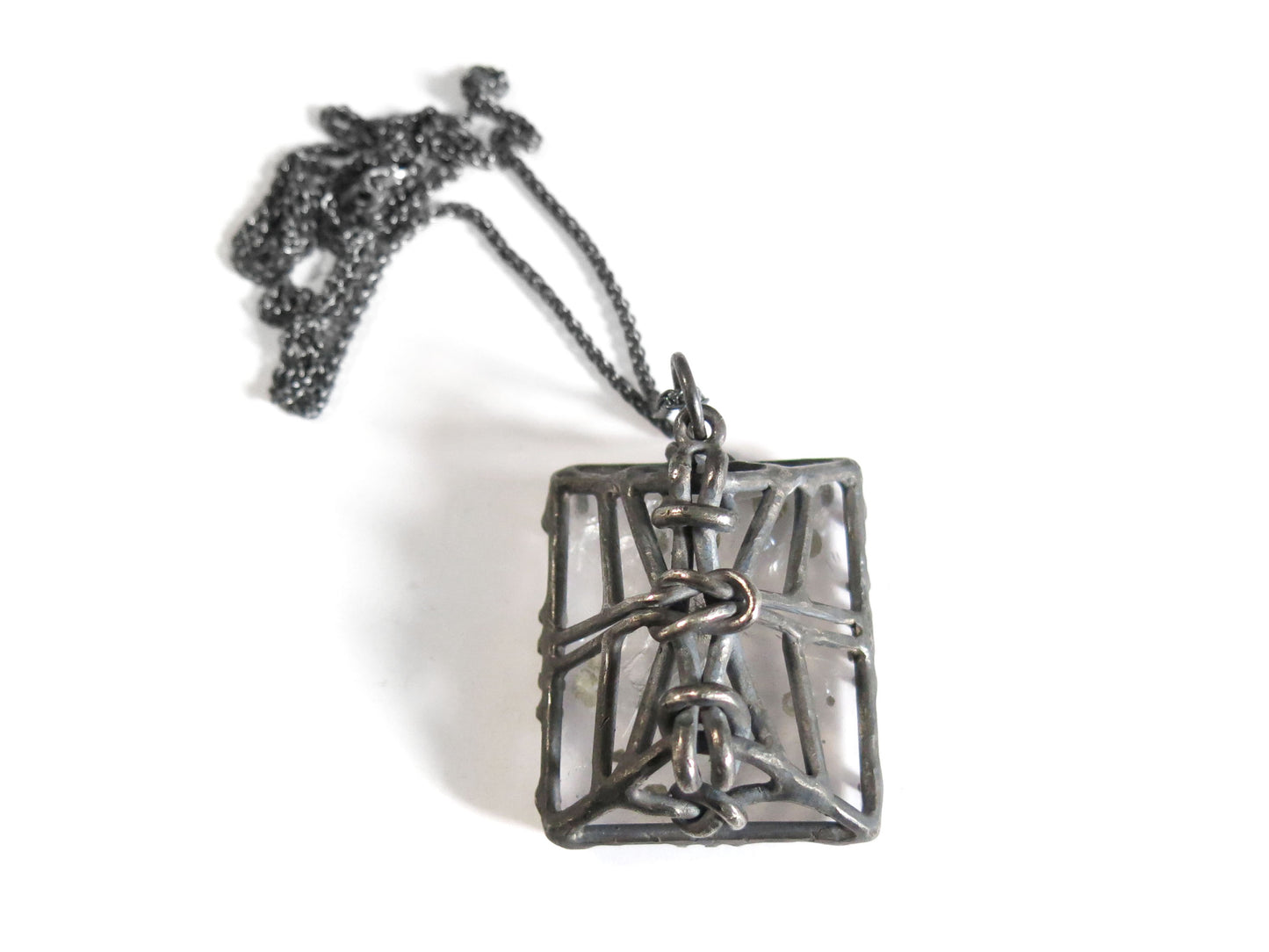 VERY BIG PYRITE QUARTZ KNOT PENDANT