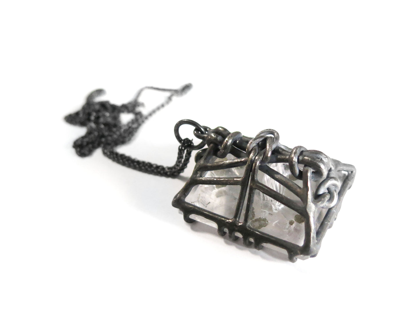 VERY BIG PYRITE QUARTZ KNOT PENDANT