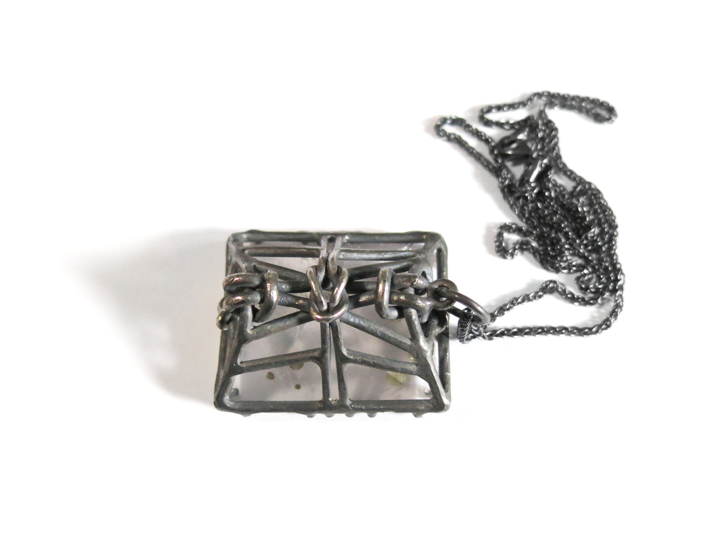 VERY BIG PYRITE QUARTZ KNOT PENDANT