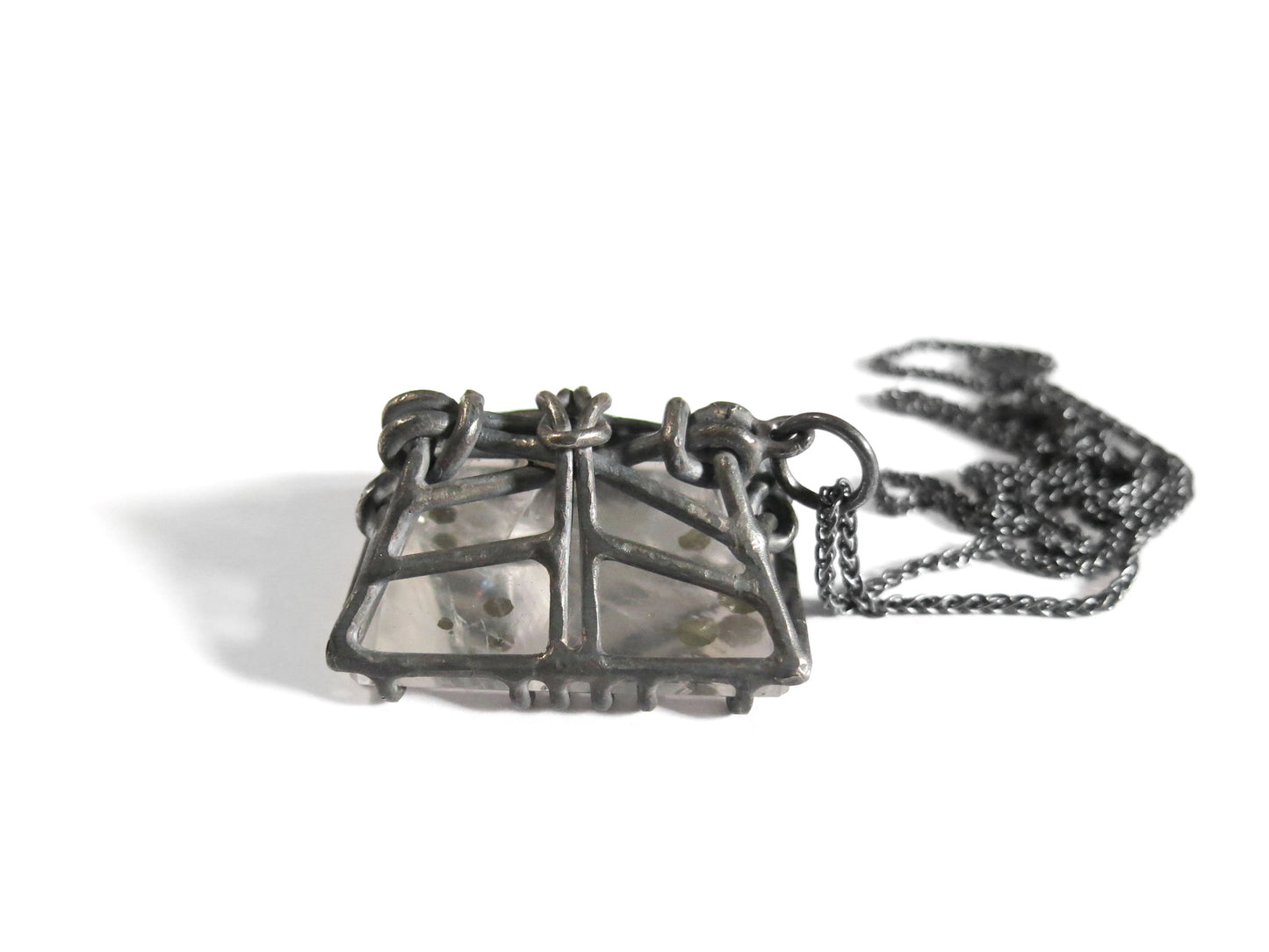 VERY BIG PYRITE QUARTZ KNOT PENDANT