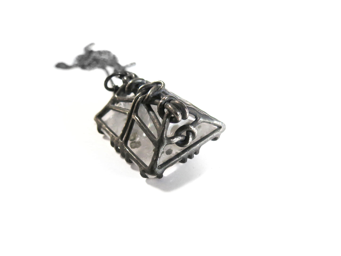 VERY BIG PYRITE QUARTZ KNOT PENDANT