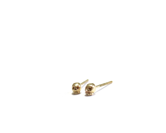 14K GOLD MICRO SKULL STUDS