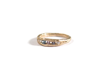 14K MULTI SAPPHIRES RING