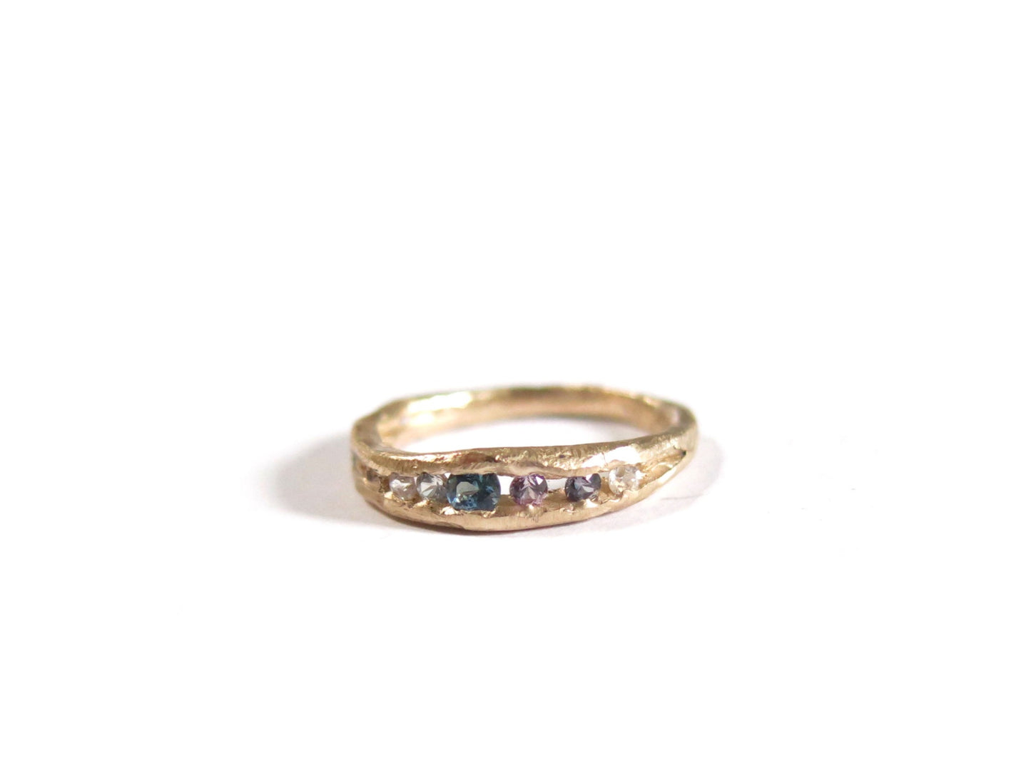 14K MULTI SAPPHIRES RING