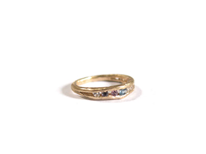 14K MULTI SAPPHIRES RING