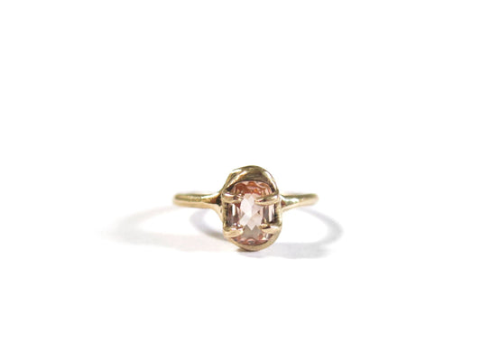 14K HESSONITE RING