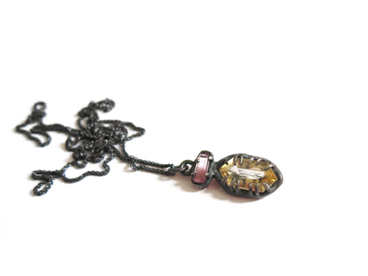 CITRINE & PINK TOURMALINE PENDANT