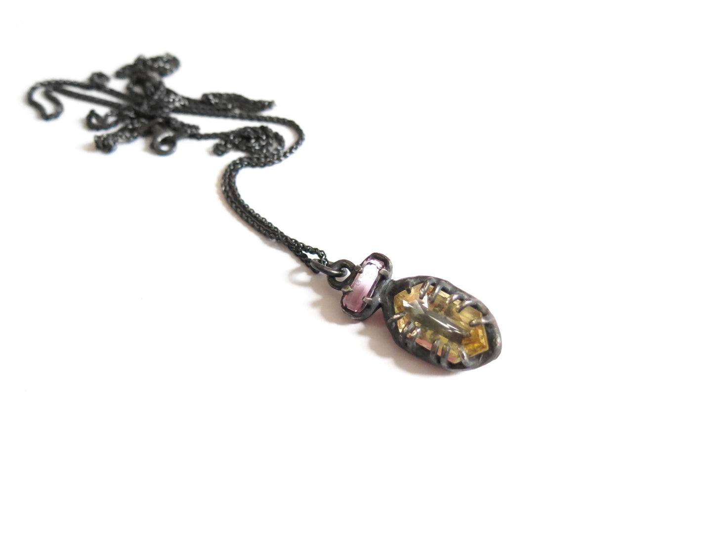 CITRINE & PINK TOURMALINE PENDANT