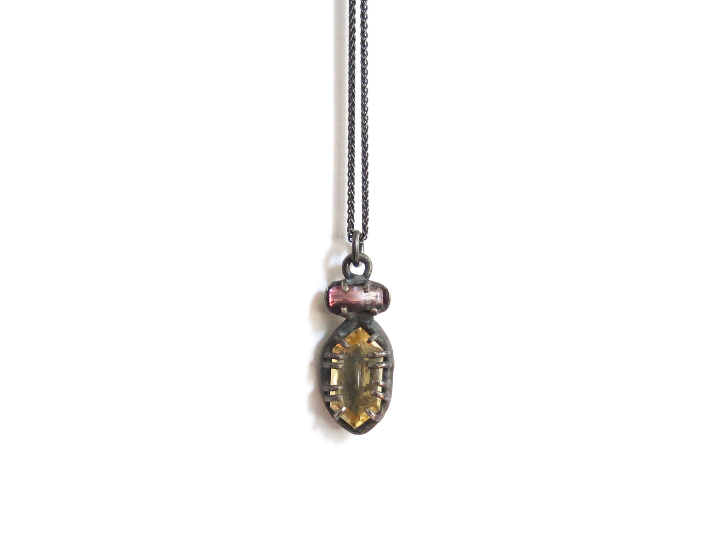 CITRINE & PINK TOURMALINE PENDANT