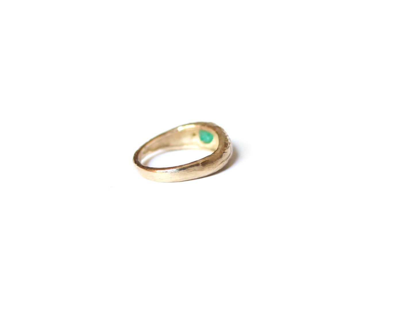 14K EMERALD & YELLOW DIAMONDS RING