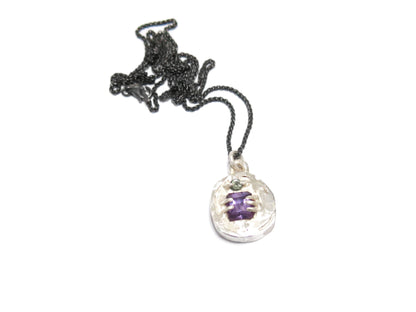 AMETHYST + GREEN SAPPHIRE PENDANT
