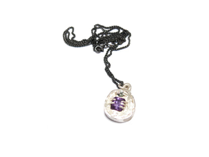 AMETHYST + GREEN SAPPHIRE PENDANT