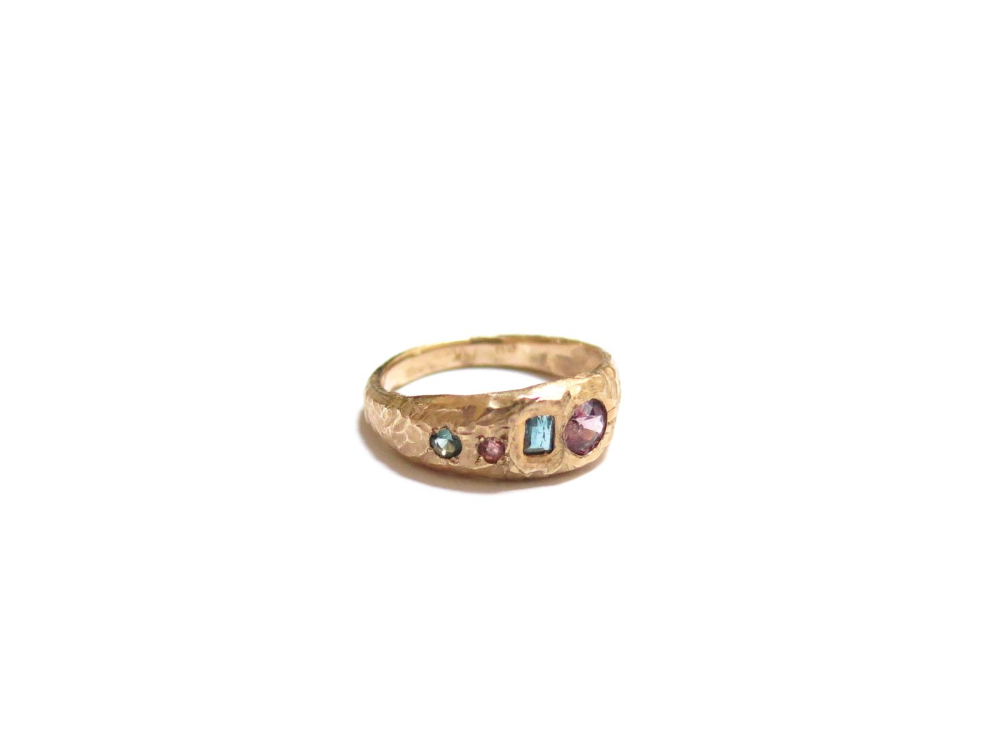 14K SPINEL TOURMALINE TOURMALINE & TOURMALINE RING