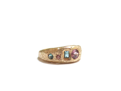 14K SPINEL TOURMALINE TOURMALINE & TOURMALINE RING