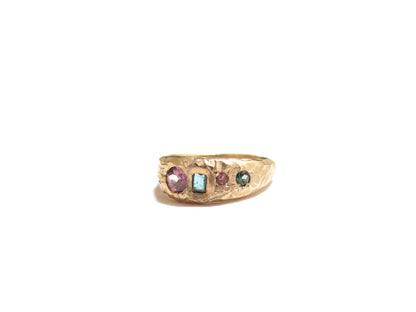 14K SPINEL TOURMALINE TOURMALINE & TOURMALINE RING