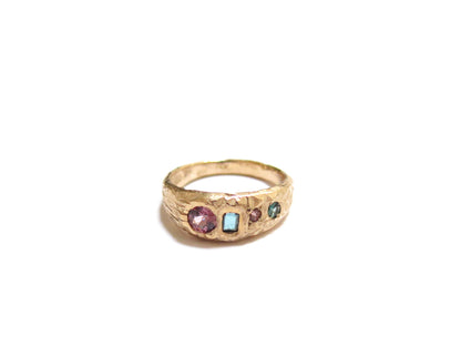 14K SPINEL TOURMALINE TOURMALINE & TOURMALINE RING