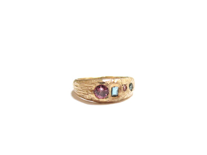 14K SPINEL TOURMALINE TOURMALINE & TOURMALINE RING