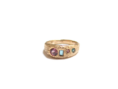 14K SPINEL TOURMALINE TOURMALINE & TOURMALINE RING