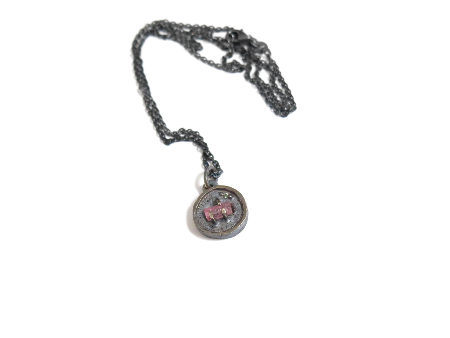 PINK TOURMALINE & MINT SAPPHIRE PENDANT
