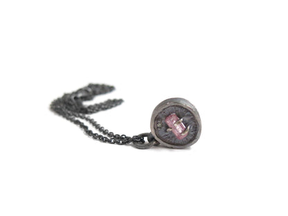 PINK TOURMALINE & MINT SAPPHIRE PENDANT
