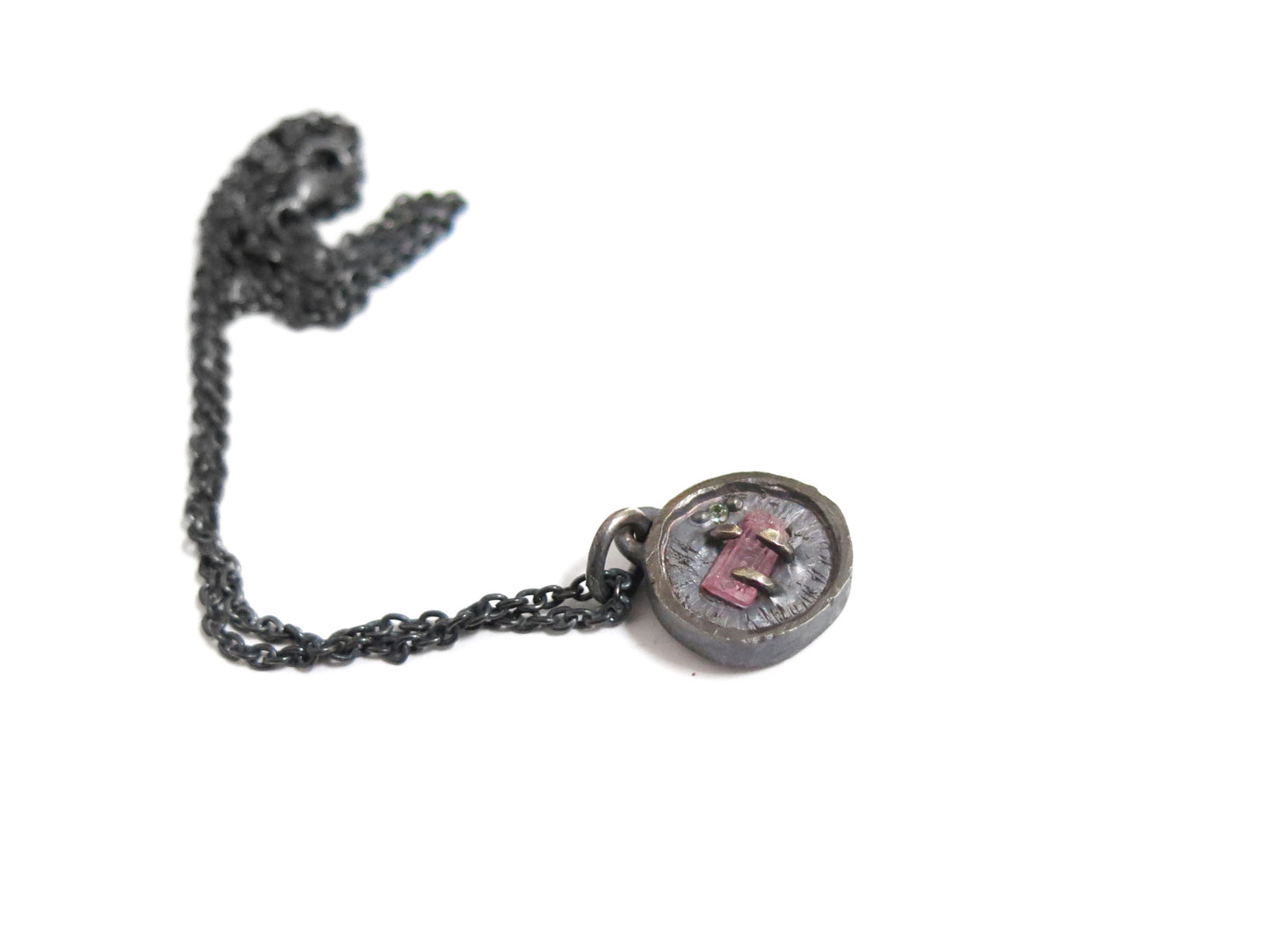 PINK TOURMALINE & MINT SAPPHIRE PENDANT