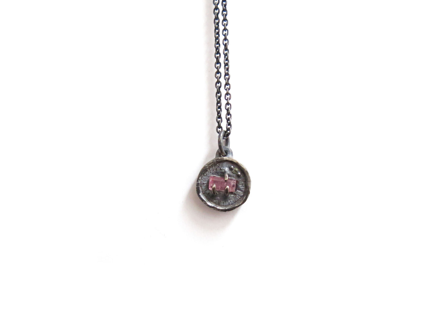PINK TOURMALINE & MINT SAPPHIRE PENDANT